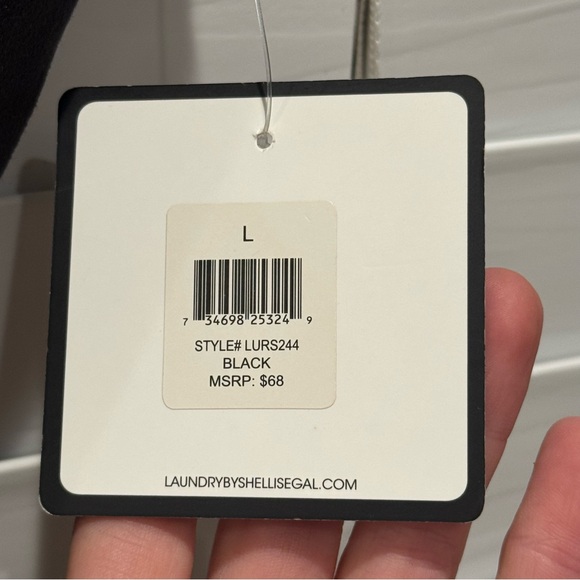 NEW Laundry By Shelli Segal Black Bodysuit Athleisure Pilates Travel Size Large - Picture 4 of 8